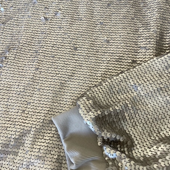 Lane Bryant Gold Sequin Sweater Top - Picture 3 of 7